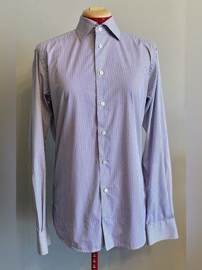 Eton - all cotton micro checkered shirt Size 38 (15”neck)